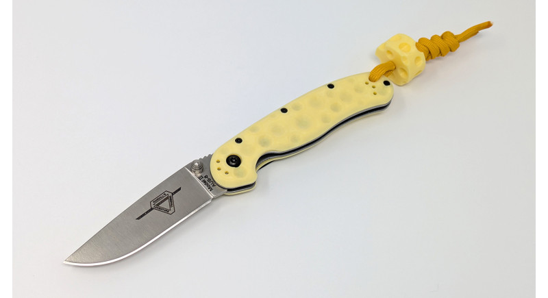 Кастомний ніж Ontario Rat 2 AUS-8 з сирними накладками - Cheese Edition