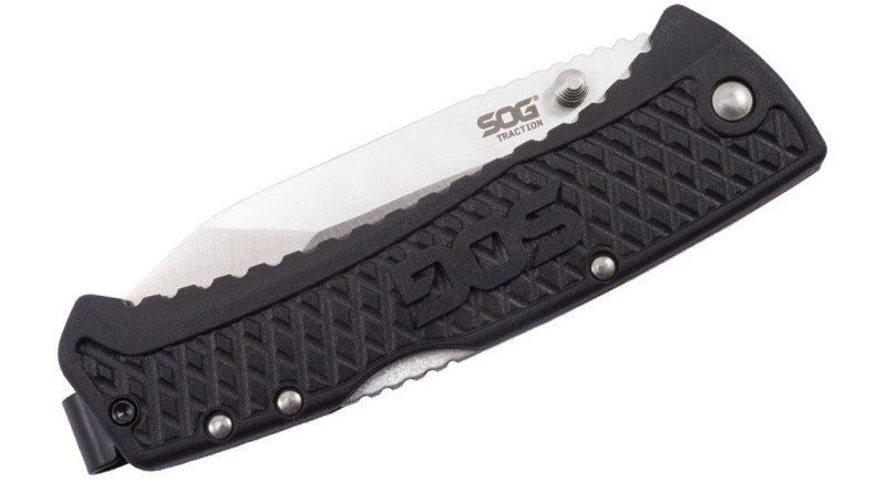 Ніж SOG Traction, лезо 86мм 420, руків'я GRN Black, Lockback - TD1012