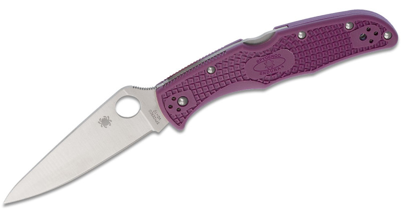 Ніж Spyderco Endura, лезо 95мм VG10, руків'я Polymer Purple, Lockback - C10FPPR