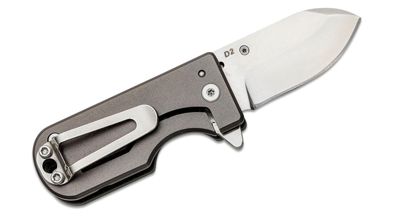 Ніж Wesn Goods Microblade, лезо 38мм D2, руків'я G-10, Titanium Gray, Green, Frame Lock - WESN01-3