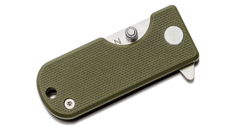 Ніж Wesn Goods Microblade, лезо 38мм D2, руків'я G-10, Titanium Gray, Green, Frame Lock - WESN01-3