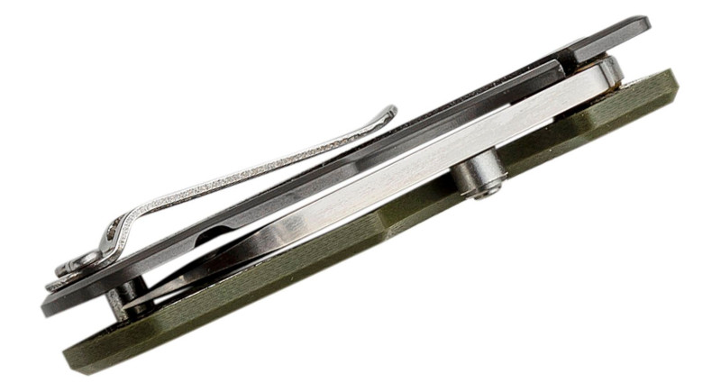 Ніж Wesn Goods Microblade, лезо 38мм D2, руків'я G-10, Titanium Gray, Green, Frame Lock - WESN01-3