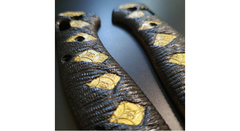 Накладки для Benchmade Griptilian 550, 551 - Katana Black Gold