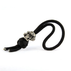 Темляк з намистиною Brous Gas Mask Skull та діамантовим вузлом