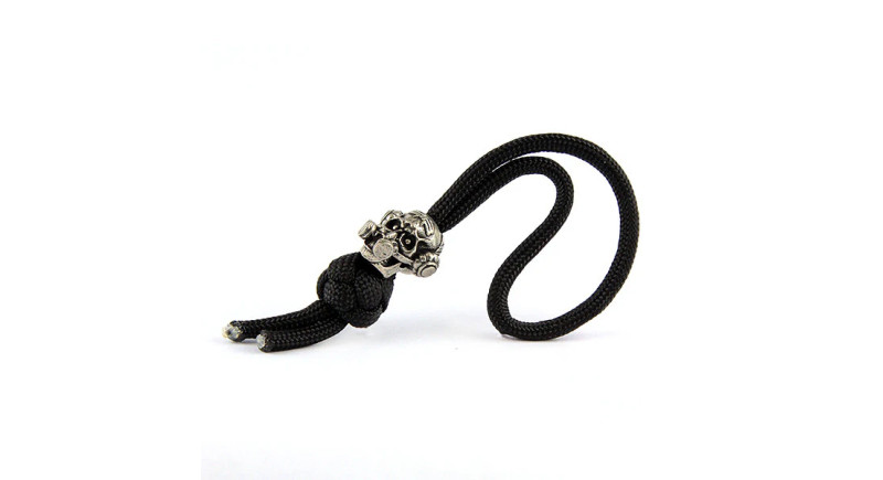 Темляк з намистиною Brous Gas Mask Skull та діамантовим вузлом