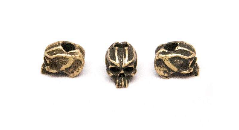 Намистини Cyber Mini Skull Bead (отвір 3 мм) колір окислена латунь - 3 шт