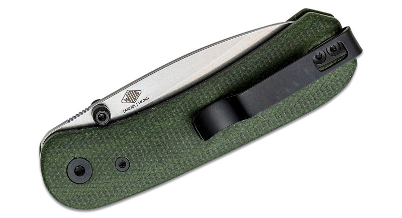Ніж Knafs Lander, лезо 70мм Sandvik 14C28N, руків'я Micarta Green, Liner Lock - KNAFS-00156