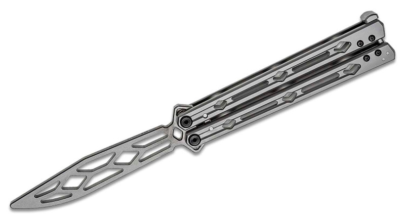 Ніж Kershaw Lucha Trainer Balisong, лезо 117мм Sandvik 14C28N, руків'я Steel Gray, Latch - 5150TR