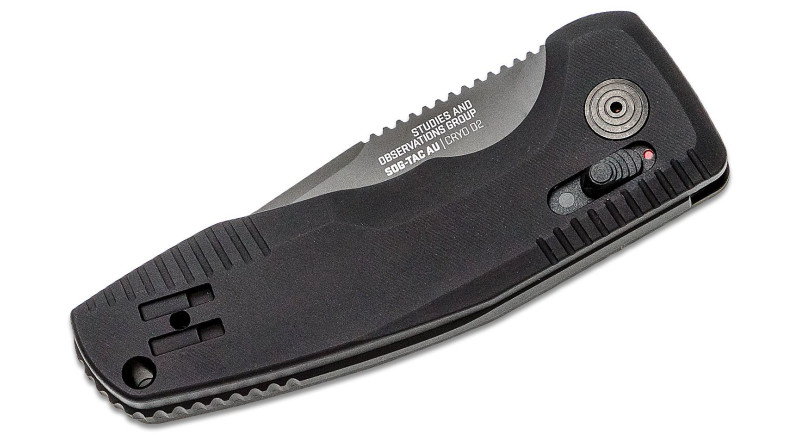 Ніж SOG SOG-TAC AU, лезо 86мм D2, руків'я з алюмінію Black, Crossbar Lock - 15-38-03-57