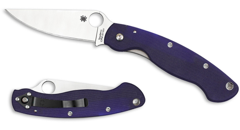 Ніж Spyderco Military, лезо 102мм CPM S110V, руків'я G-10 Blue, Purple, Liner Lock - C36GPDBL