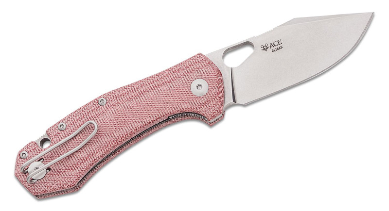 Ніж GiantMouse Atelier, лезо 74мм Elmax, руків'я Micarta Red, Liner Lock