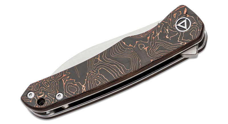 Ніж QSP Otter, лезо 70мм CPM S35VN, руків'я Carbon Fiber Black, Copper, Liner Lock - QS140-B1