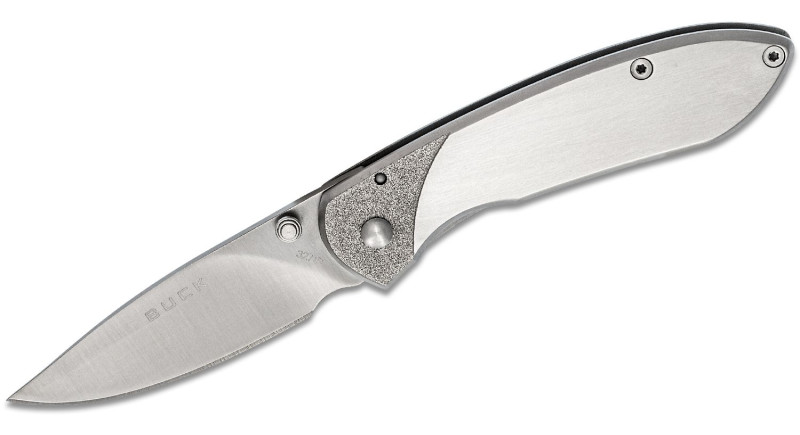 Ніж Buck Nobleman, лезо 67мм 440, руків'я з металу Gray, Frame Lock - 0327SSS