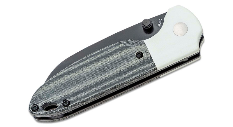Ніж Kizer Deviant, лезо 76мм Bohler M390, руків'я G-10, Micarta White, Black, Liner Lock - V3575
