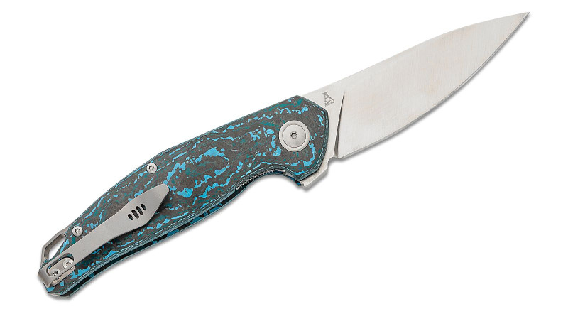 Ніж MKM Goccia, лезо 83мм Bohler M390, руків'я Carbon Fiber Blue, Black, Liner Lock - MKGC-CFA