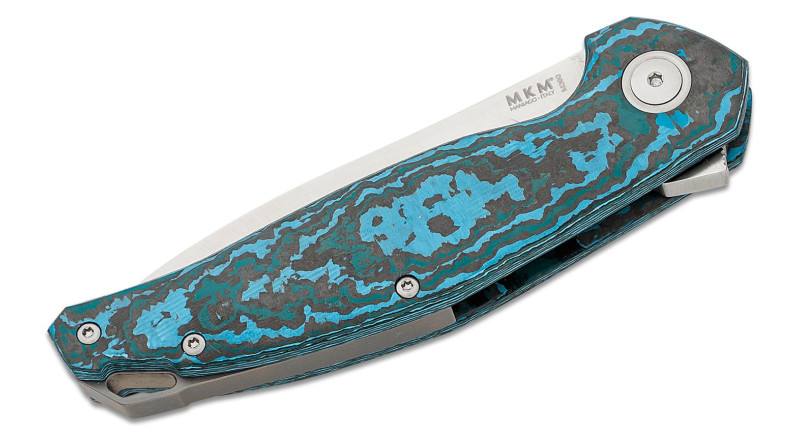 Ніж MKM Goccia, лезо 83мм Bohler M390, руків'я Carbon Fiber Blue, Black, Liner Lock - MKGC-CFA
