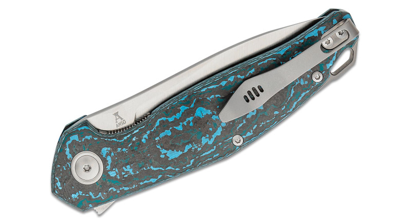 Ніж MKM Goccia, лезо 83мм Bohler M390, руків'я Carbon Fiber Blue, Black, Liner Lock - MKGC-CFA