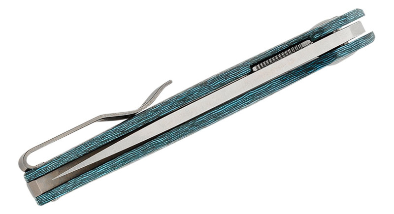 Ніж MKM Goccia, лезо 83мм Bohler M390, руків'я Carbon Fiber Blue, Black, Liner Lock - MKGC-CFA