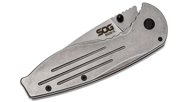 Ніж SOG Aegis, лезо 86мм 8Cr13MoV, руків'я з металу Gray, Frame Lock - AE31