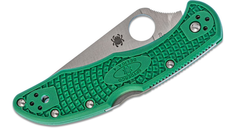 Ніж Spyderco Delica, лезо 73мм VG10, руків'я Polymer Green, Lockback - C11FPGR