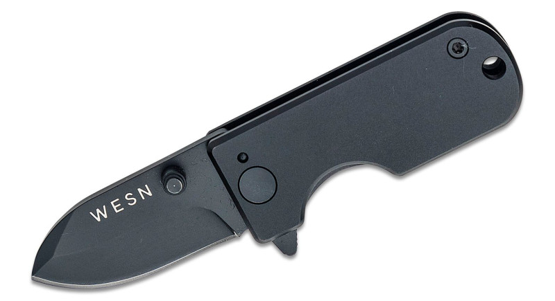 Ніж Wesn Goods Microblade, лезо 38мм D2, руків'я Titanium Black, Frame Lock - WESN01-2